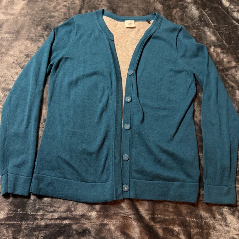 CAbi Teal Button-Front Women's Cardigan Sweater